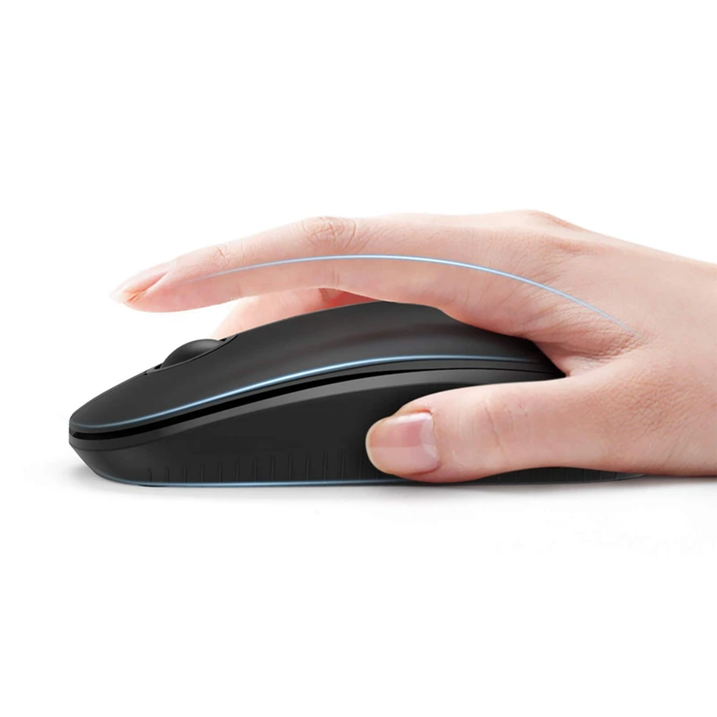 Thin 2.4G Wireless Optical Mouse, Compact Silent Click Pointer With Storable Nano Receiver