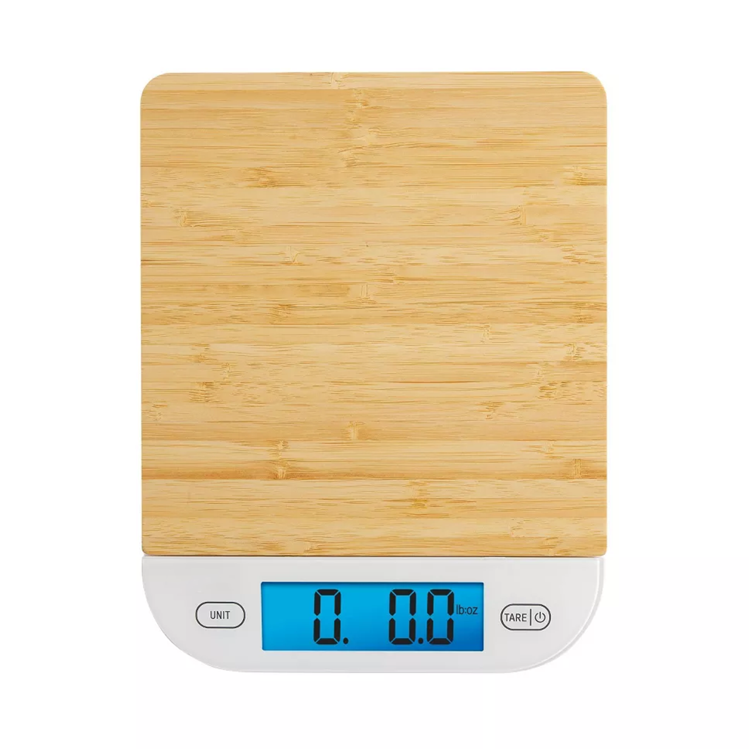 Slim Digital Kitchen Measuring Scale, Natural Flat Platform With Backlit Display And Multi-Unit Conversion Function