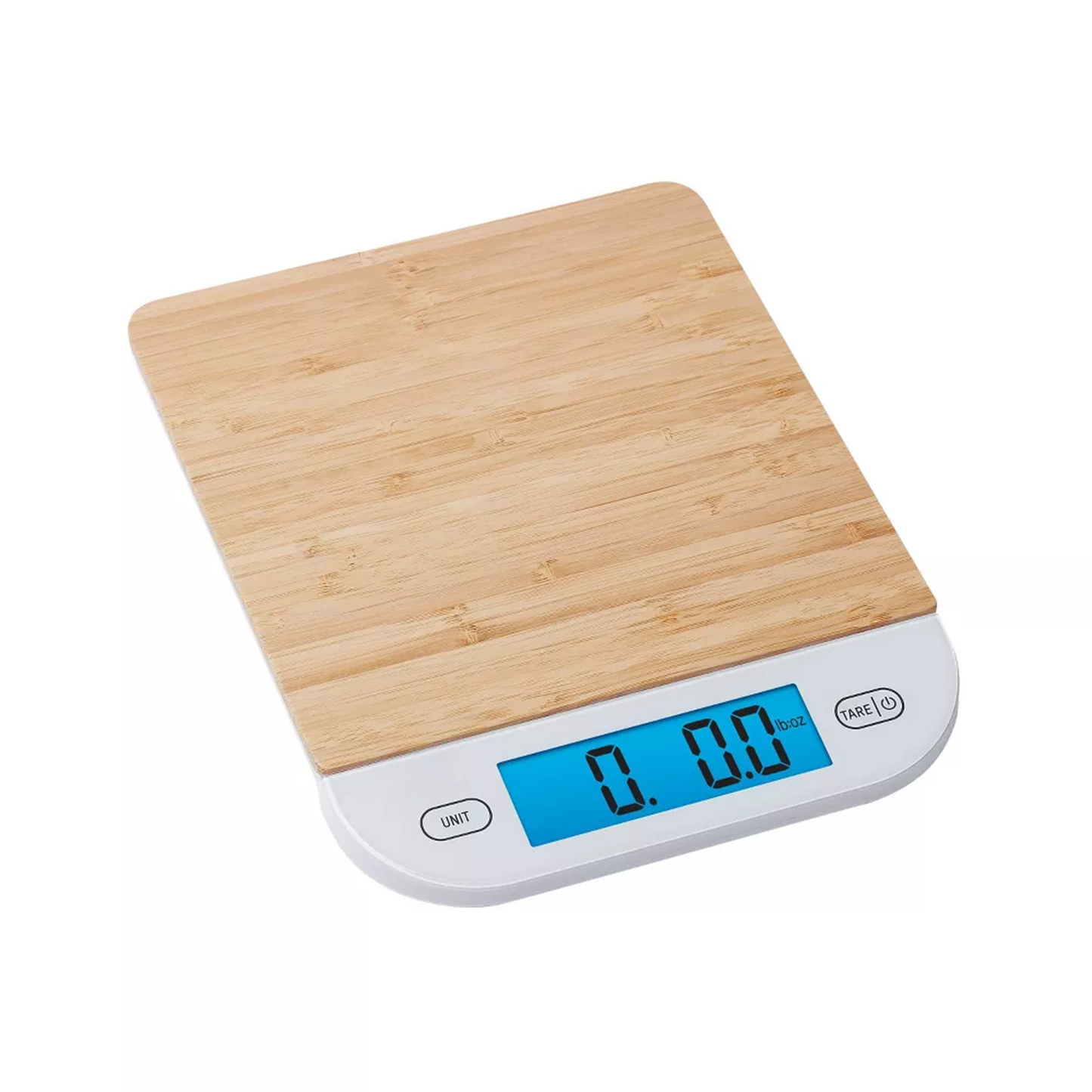Slim Digital Kitchen Measuring Scale, Natural Flat Platform With Backlit Display And Multi-Unit Conversion Function