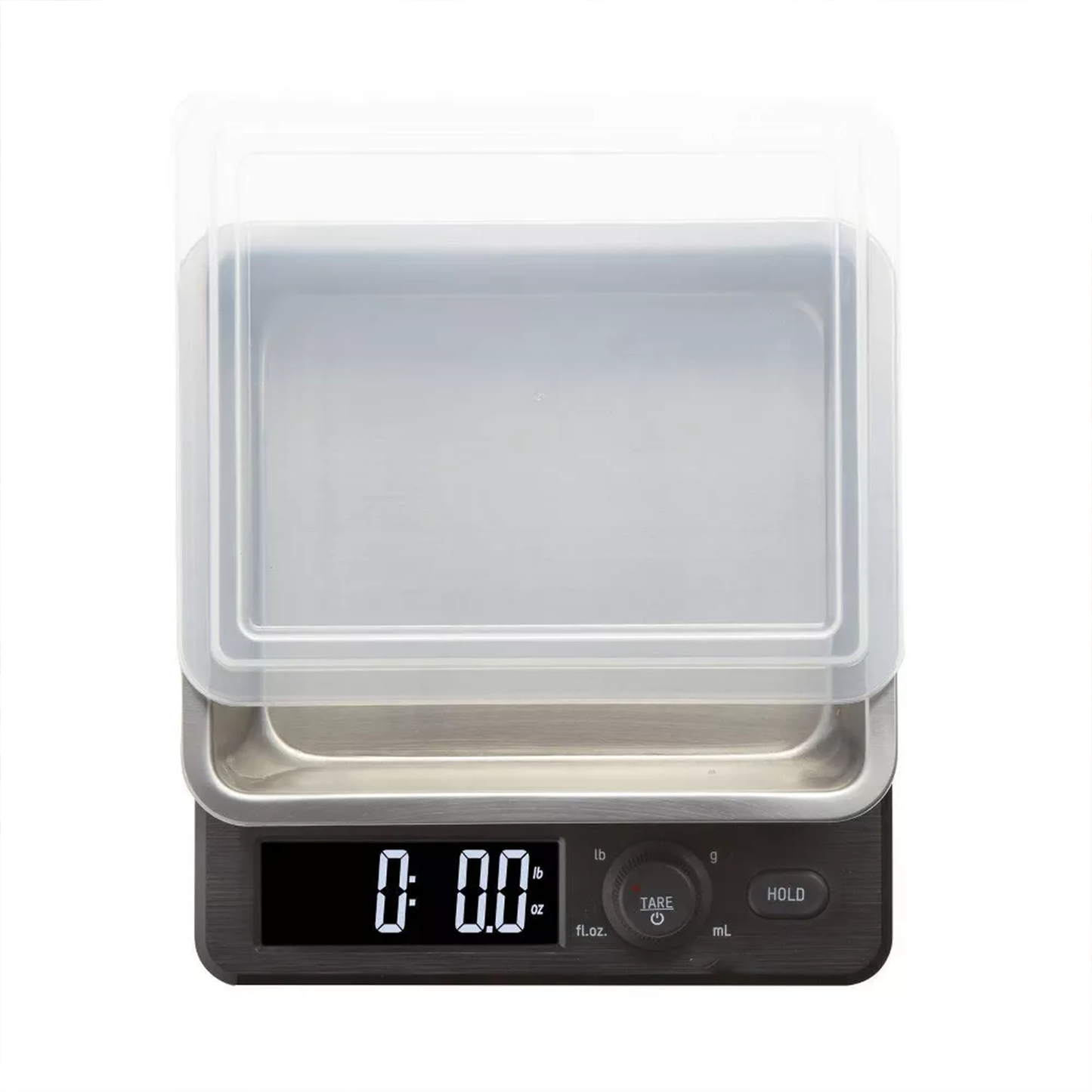 High Capacity Digital Food Scale With Matching Storage Tray, Rotating Control Knob And Backlit Wide Display