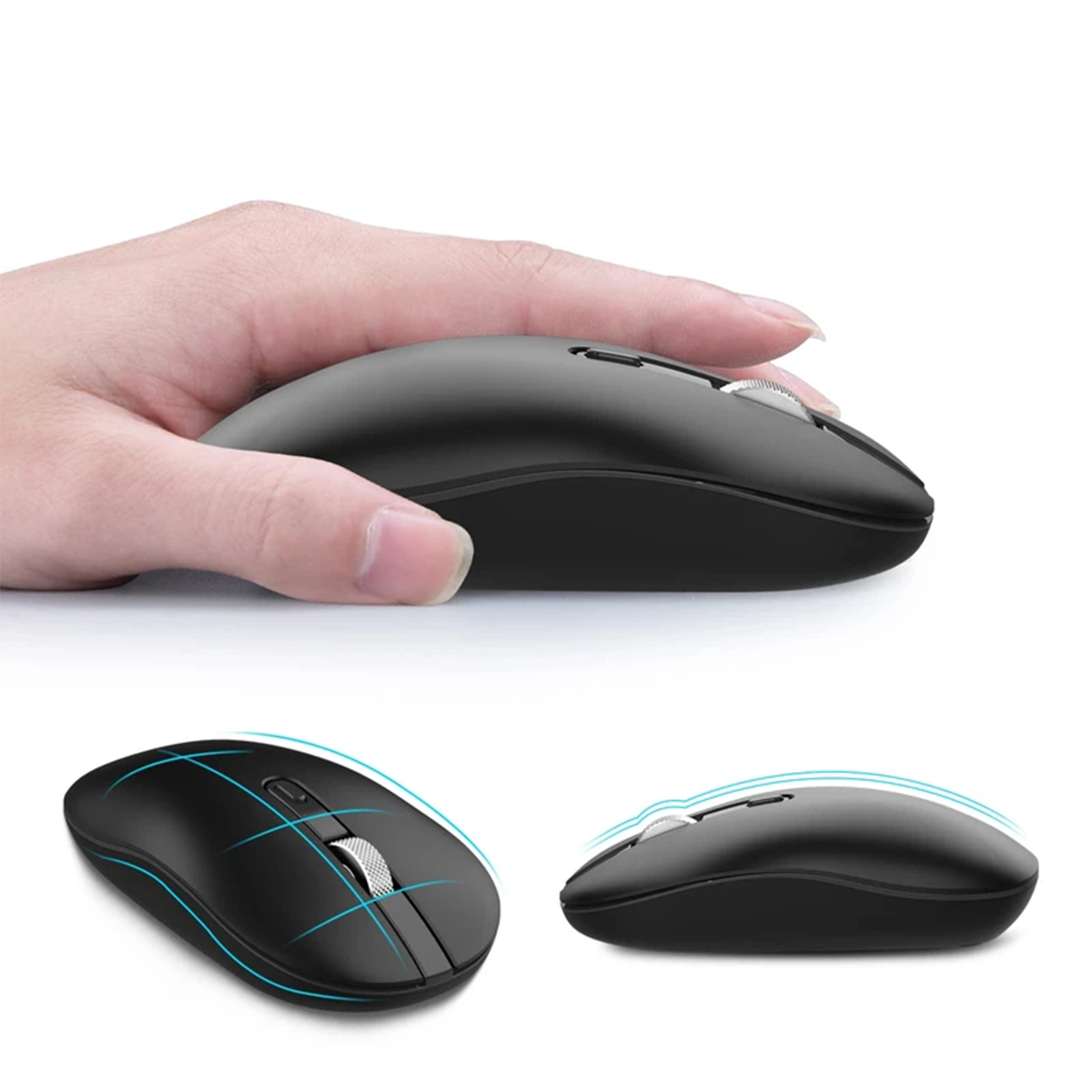 Slim 2.4G Wireless Type-C Mouse, Adjustable Sensitivity Silent Cordless Pointer With Type-C Receiver