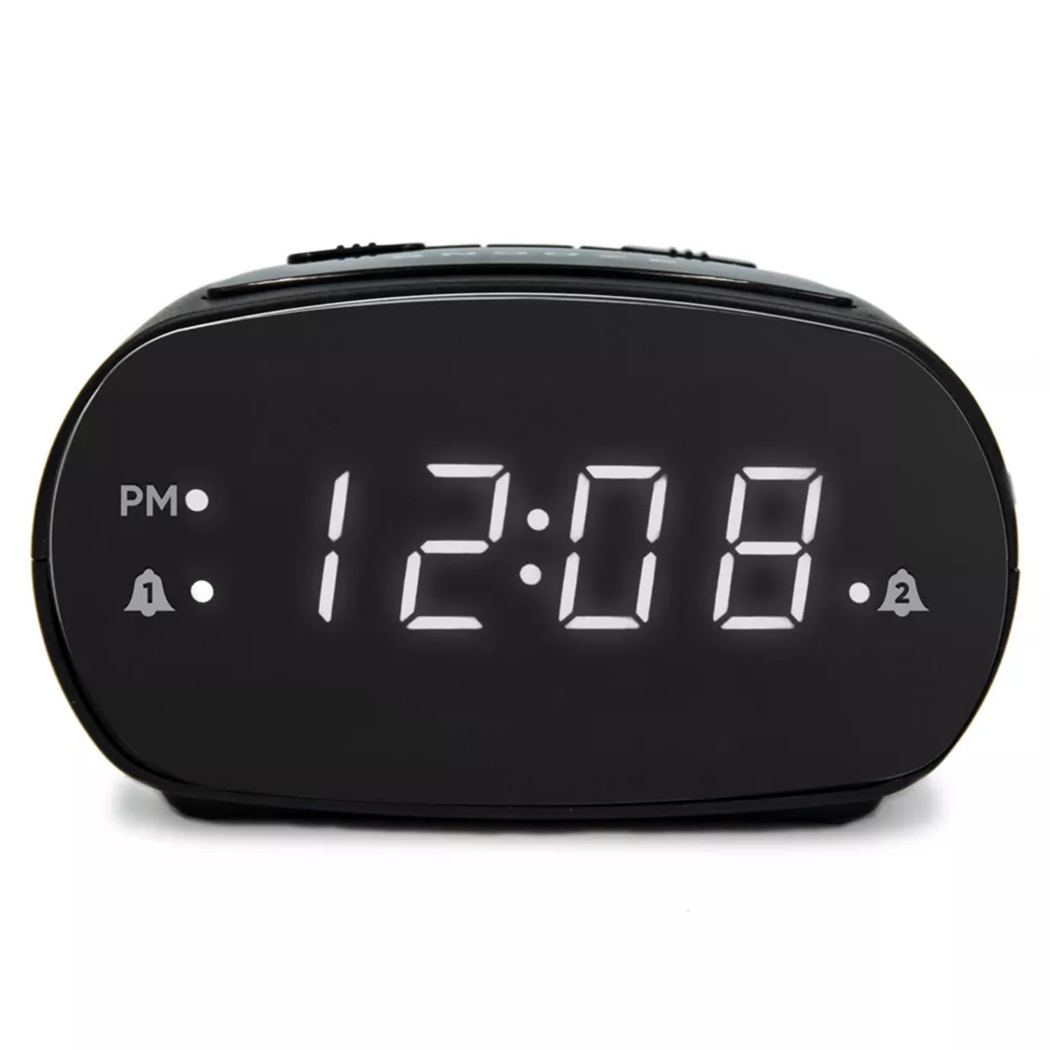 Dual Set Led Digital Table Alarm Clock, Independent Wake Timers With Large Snooze Control And Settings Backup Function