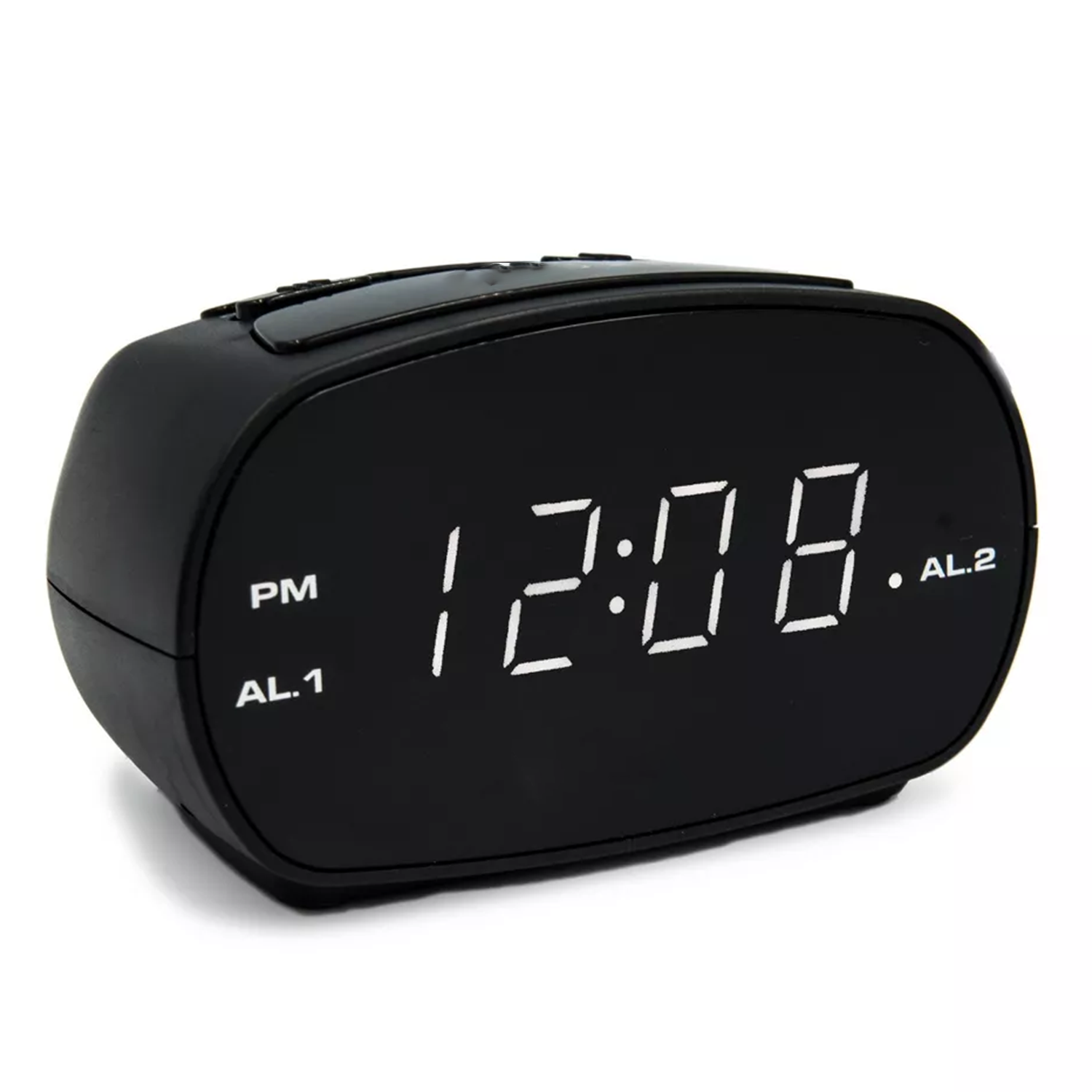 Dual Set Led Digital Table Alarm Clock, Independent Wake Timers With Large Snooze Control And Settings Backup Function
