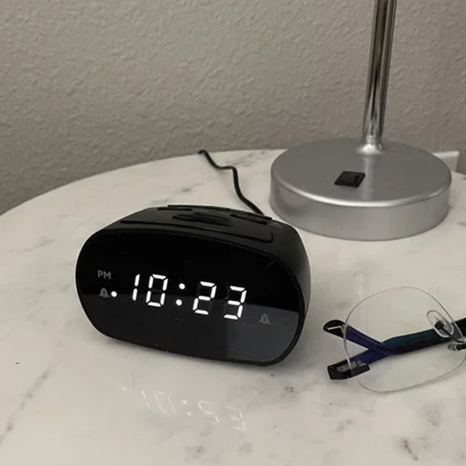 Dual Set Led Digital Table Alarm Clock, Independent Wake Timers With Large Snooze Control And Settings Backup Function