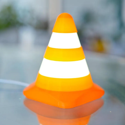 Mini Traffic Pylon Usb Led Lamp, Creative Conical Shape Ambient Lighting For Desks And Interior Ornament
