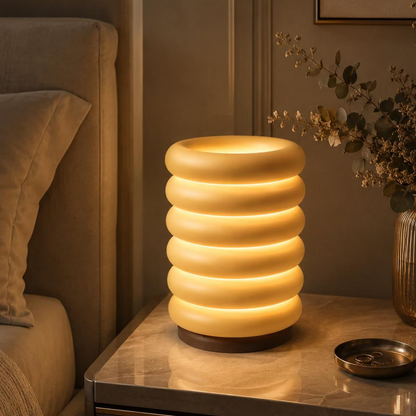 Sculptural Stacked Ring Table Lamp, Warm Glow Ambient LED Decor Light For Bedside And Living Space