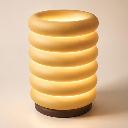 Sculptural Stacked Ring Table Lamp, Warm Glow Ambient LED Decor Light For Bedside And Living Space